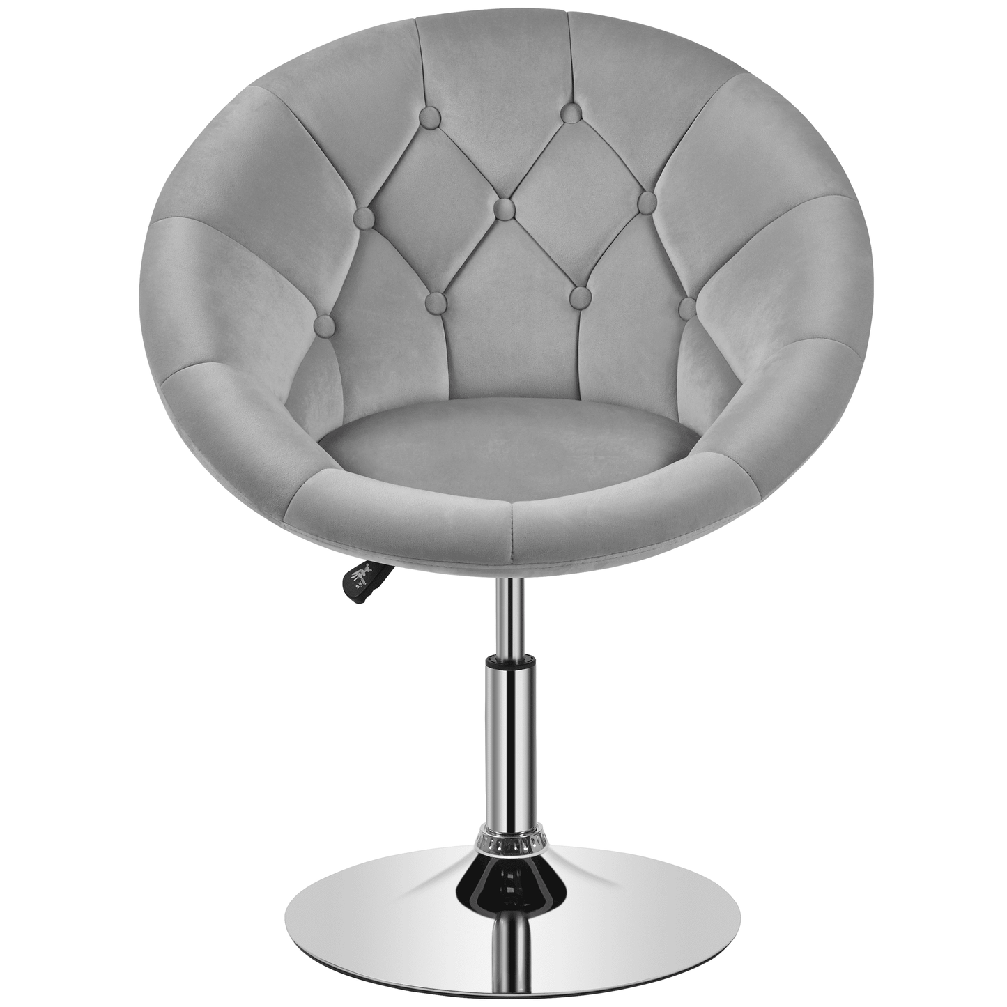 Alden Design Modern Tufted Adjustable Barrel Swivel Accent Chair, Gray Velvet