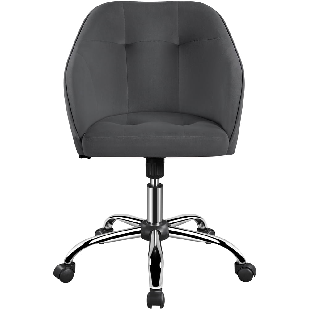 Alden Design Modern Velvet Adjustable Swivel Office Chair, Gray