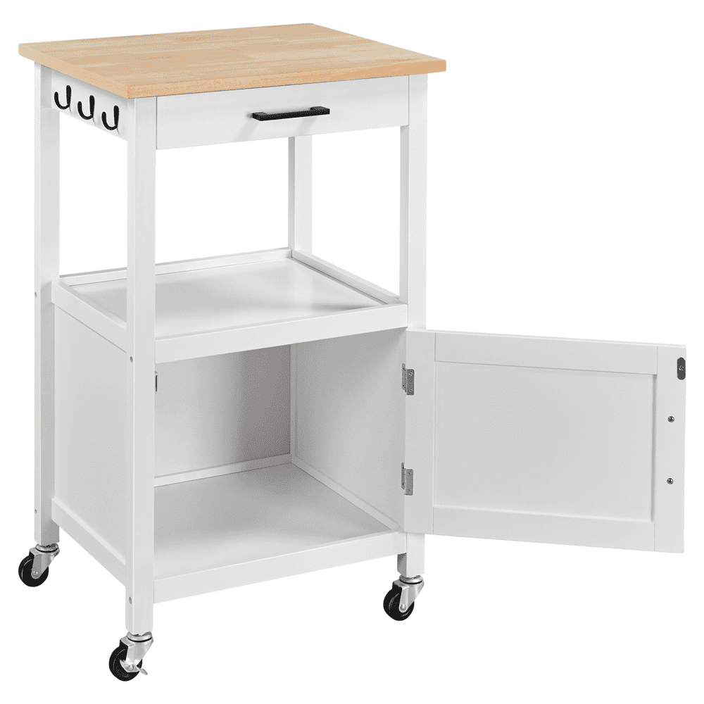 Alden Design Rolling Storage Kitchen Cart, Black