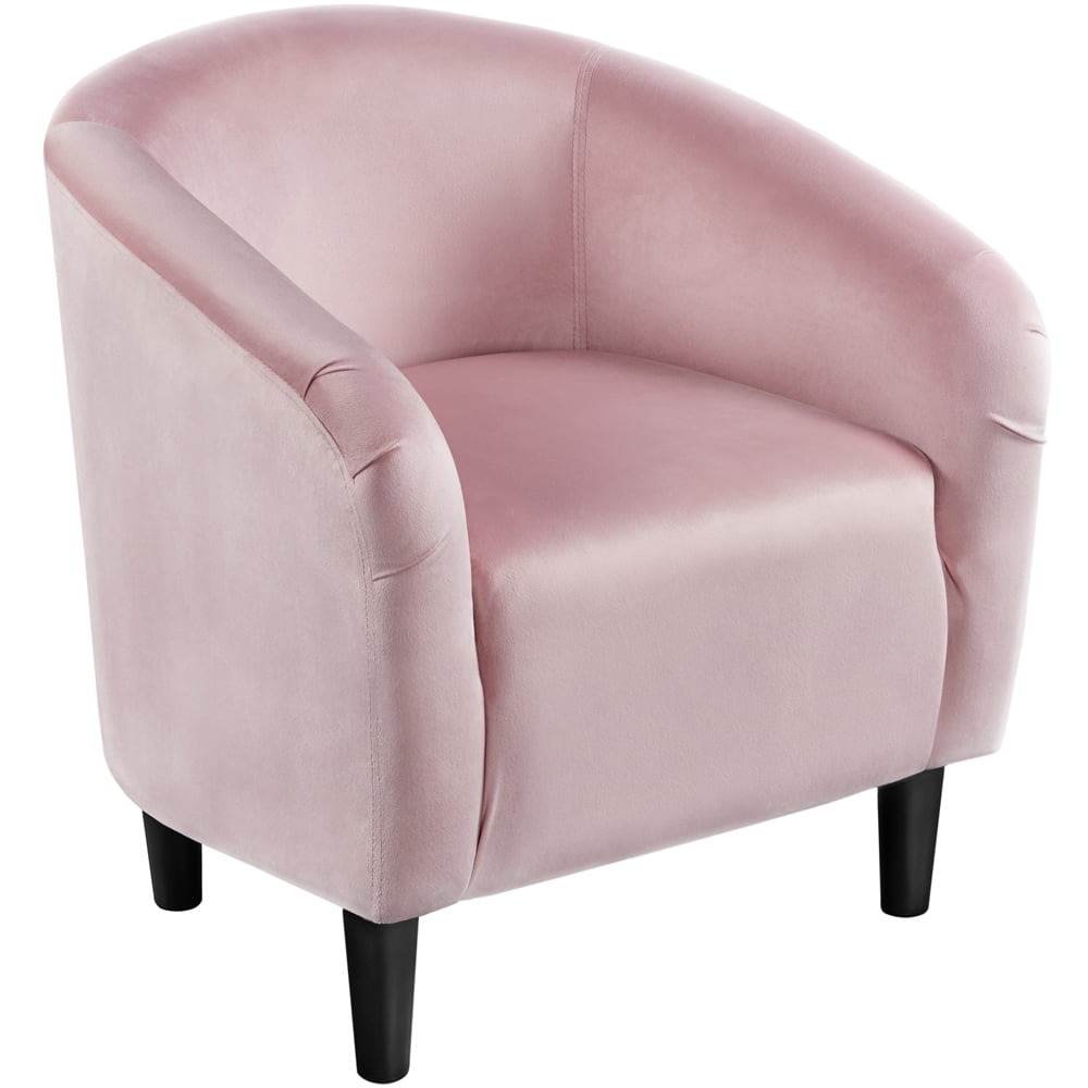 Alden Design Upholstered Barrel Accent Chair for Livingroom, Black Velvet