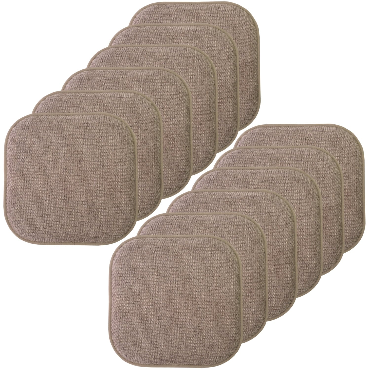 Alexis Memory Foam No Slip Back 16 x 16 Chair Pad Cushion 12 Pack - Chocolate