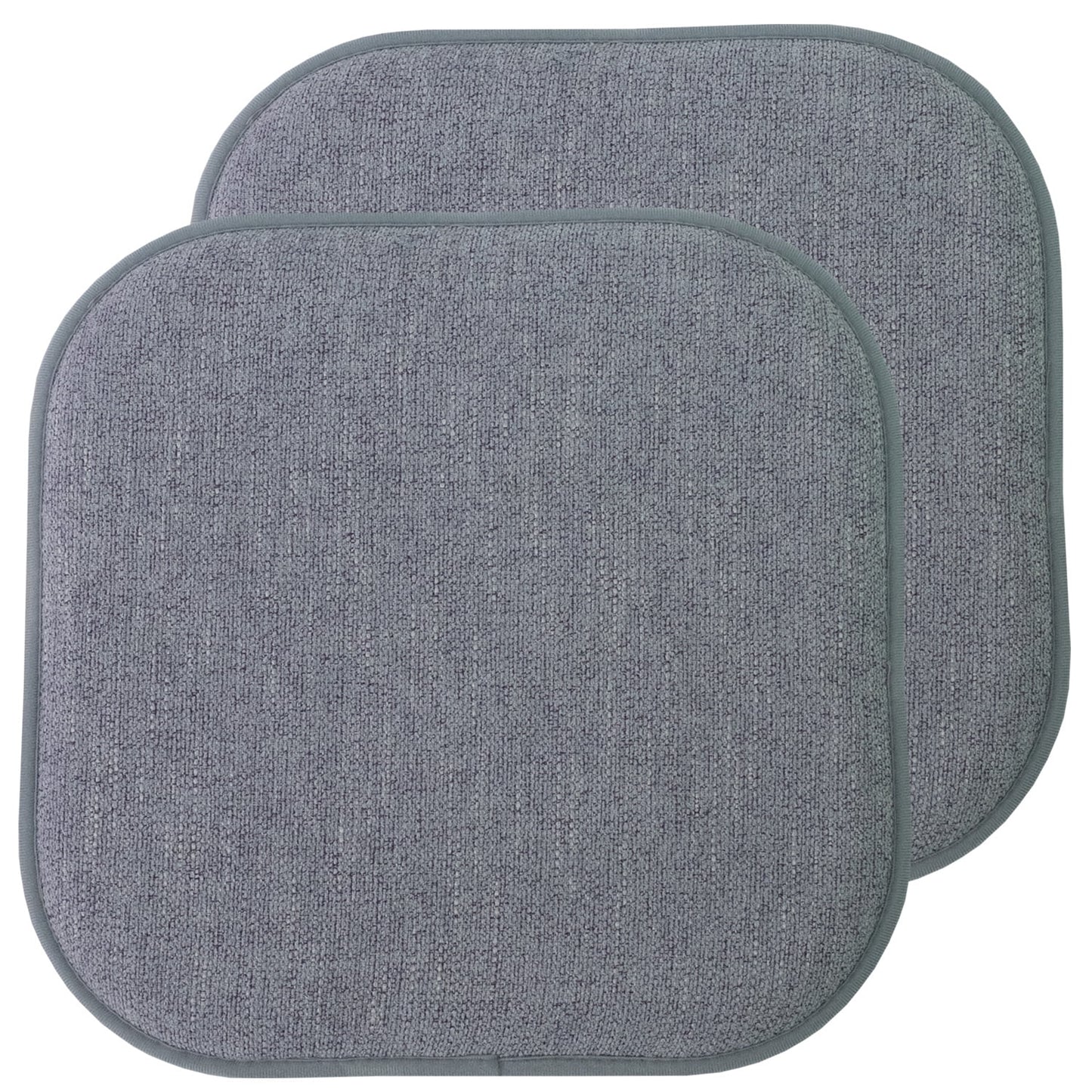 Alexis Memory Foam No Slip Back 16 x 16 Chair Pad Cushion 2 Pack - Blue-Gray