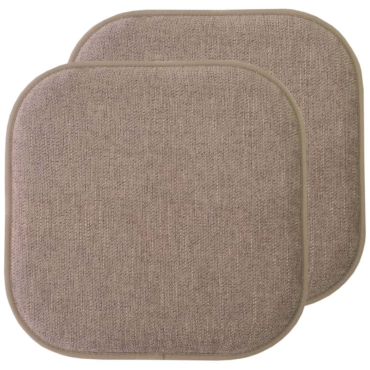 Alexis Memory Foam No Slip Back 16 x 16 Chair Pad Cushion 2 Pack - Chocolate