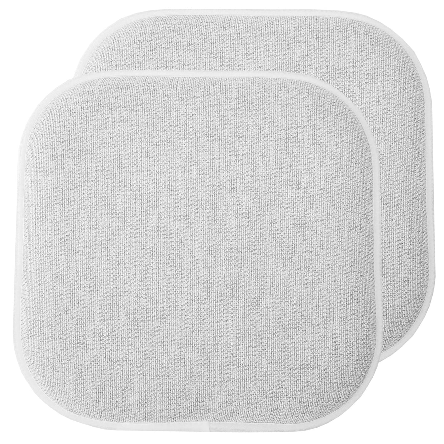 Alexis Memory Foam No Slip Back 16 x 16 Chair Pad Cushion 2 Pack - Gray-White