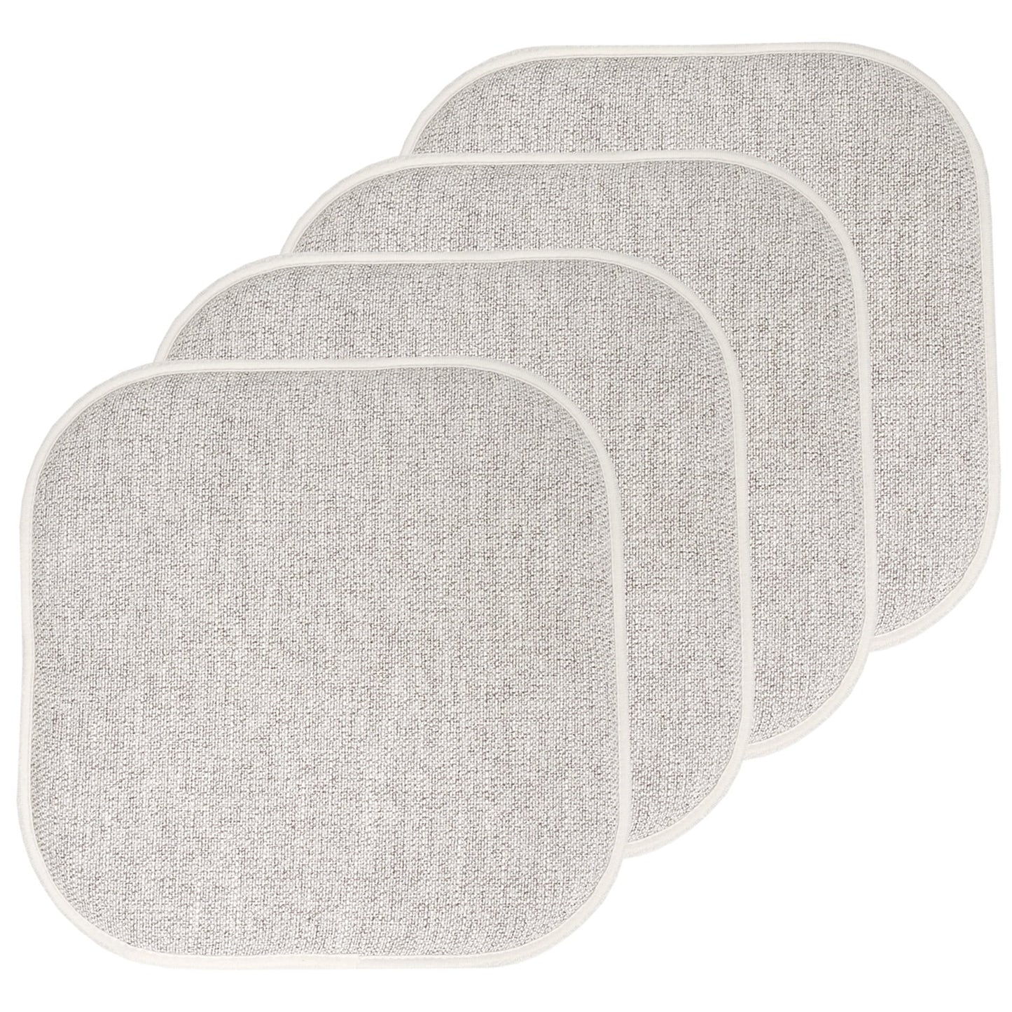 Alexis Memory Foam No Slip Back 16 x 16 Chair Pad Cushion 4 Pack - Cream-Brown
