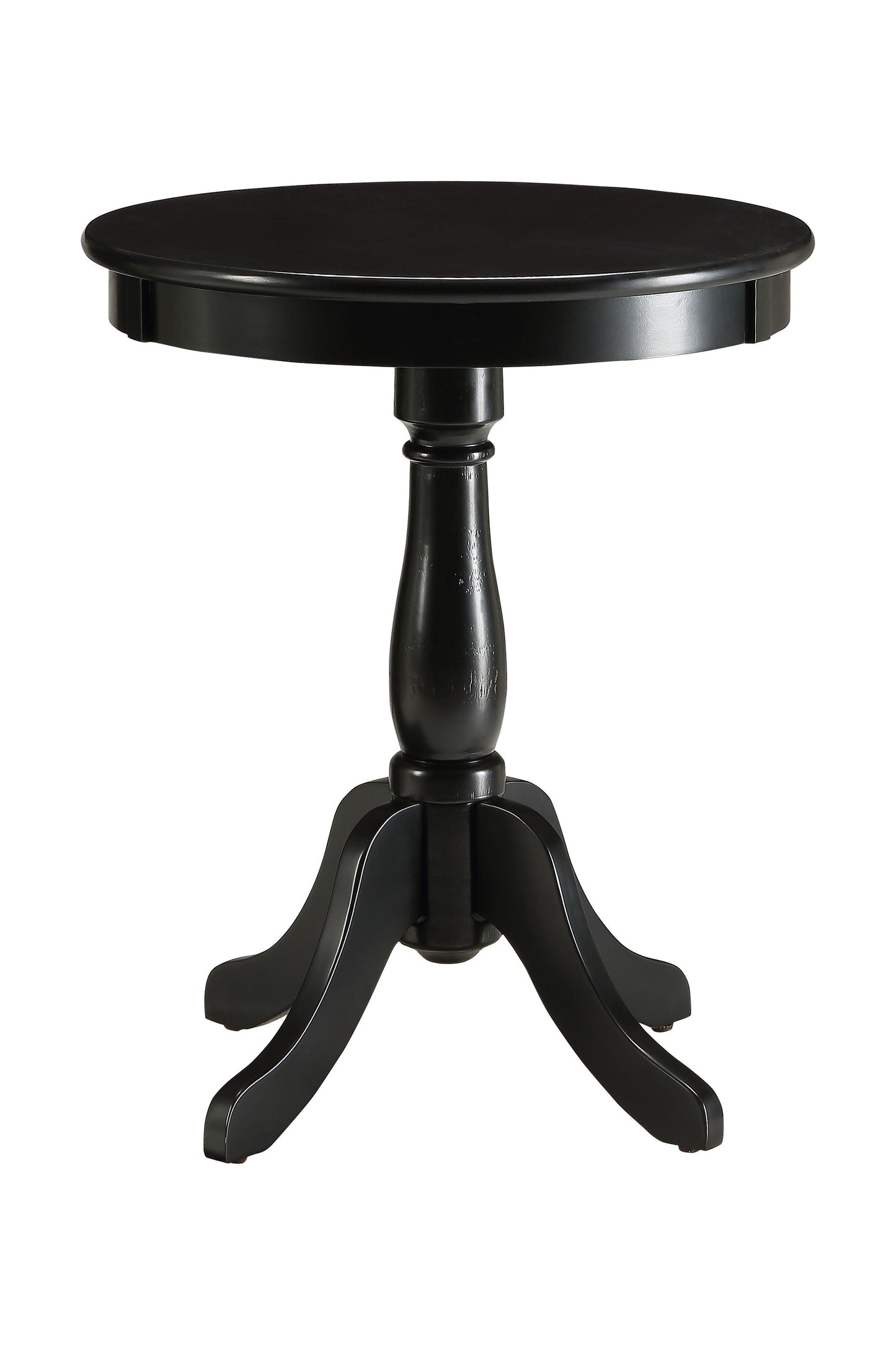 Alger 18" Wide Black Round Pedestal Wood Side Table