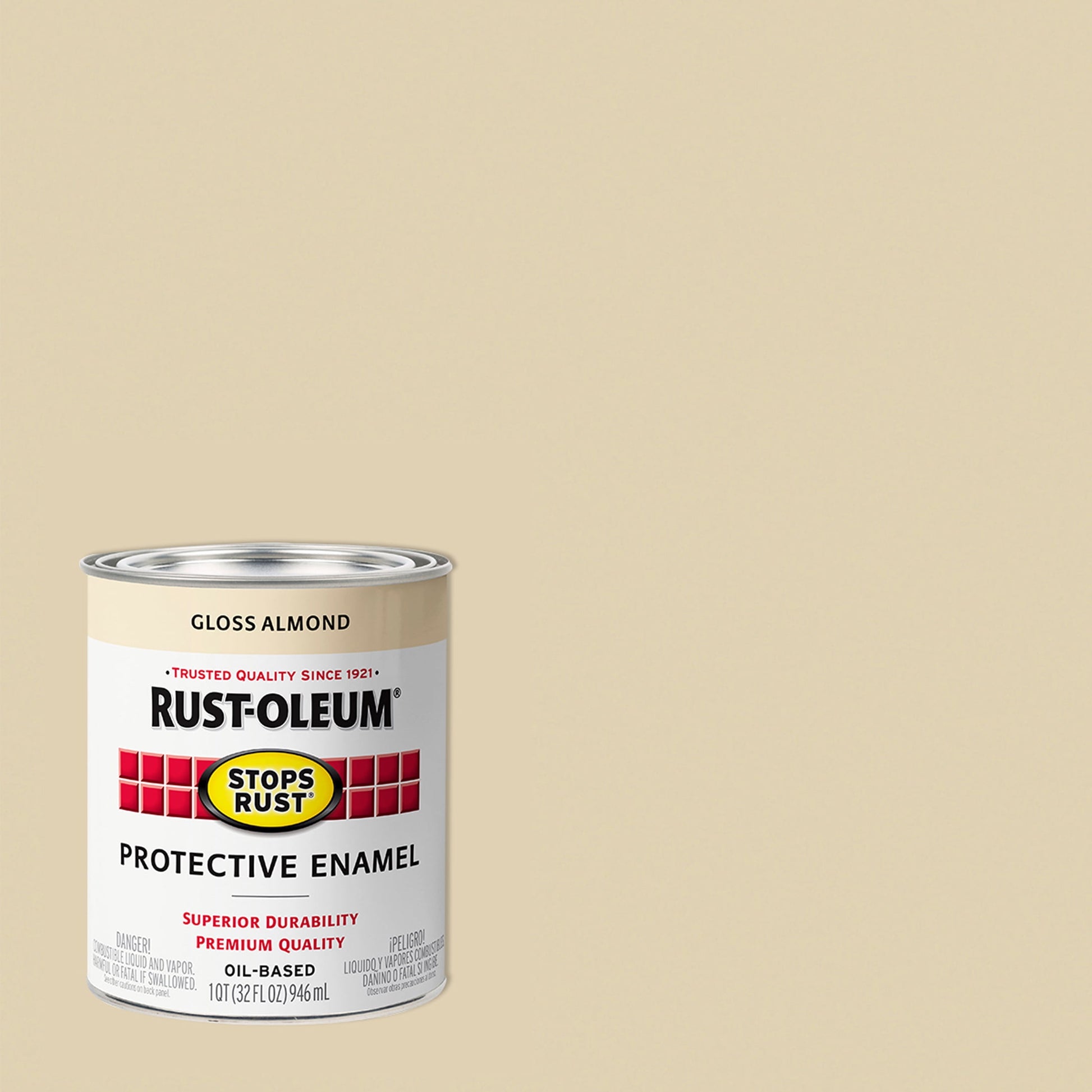 2 Pack, Almond(100 Voc), Rust-Oleum Stops Rust Gloss Protective Enamel- 353574, Quart