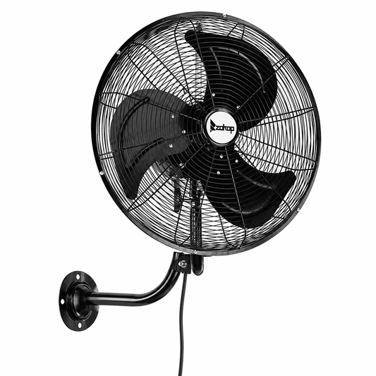 Alvantor 18-Inch Wall Mount Fan, 3-Speed Oscillating Fan, 4592 CFM, 110V, Black