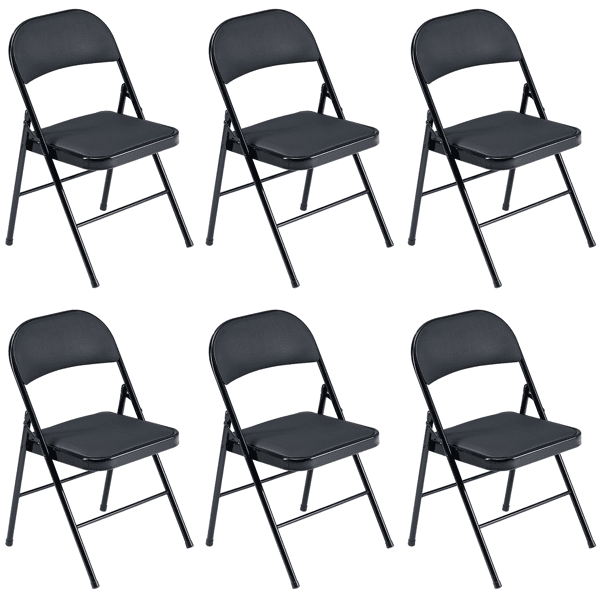 Alvantor Folding Chairs 6-Pack with Padded Seat for Office and Events