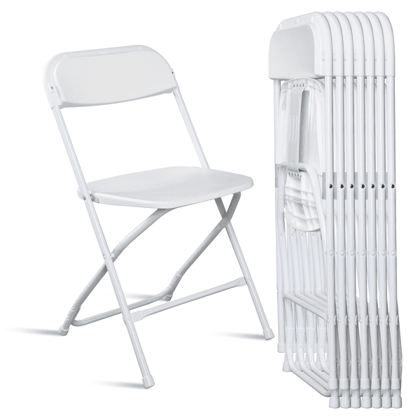 Alvantor 6 Pack Plastic Folding Chairs White Heavy Duty Indoor Outdoor Portable Stackable Chairs for Party Office Event