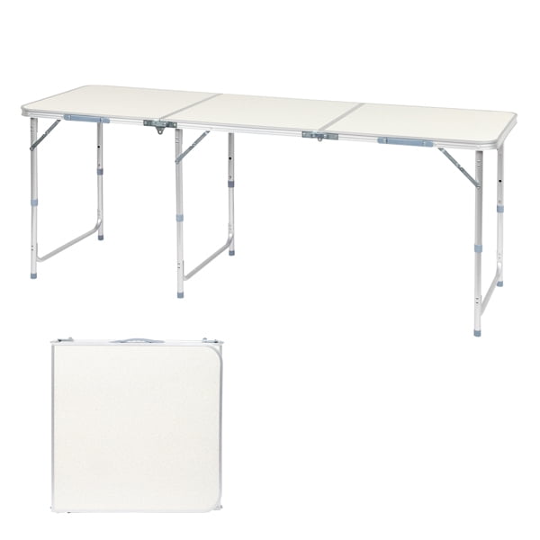 Alvantor Portable Folding Aluminum Camping Picnic Table, 7FT, White