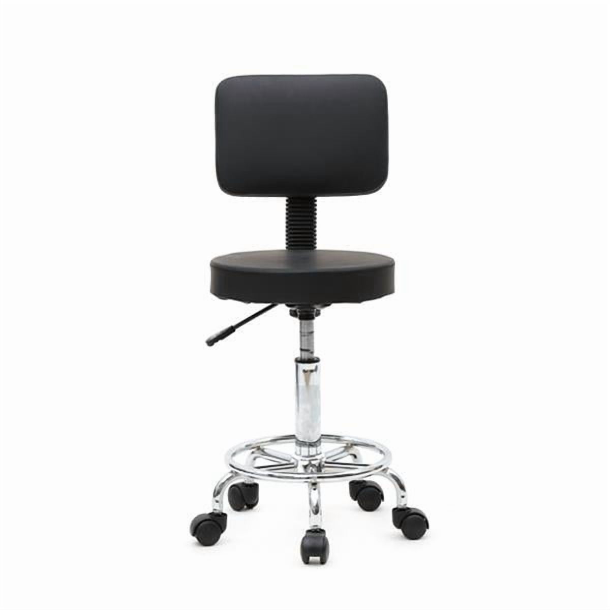 Alvantor Adjustable Salon Stool with Back, 360Â° Swivel Round Beauty Stool, Height 19-25 Inch, Black