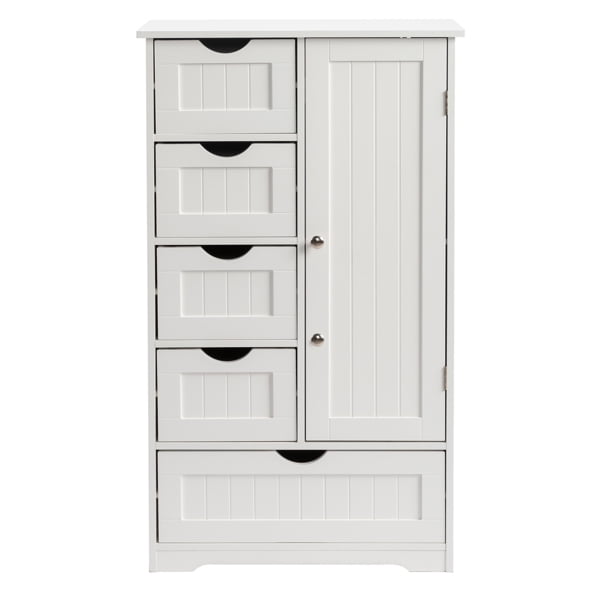 Alvantor Bathroom Storage Cabinet with Drawers and Lower Door Cabinet, White 22 x 12 x 37 inches