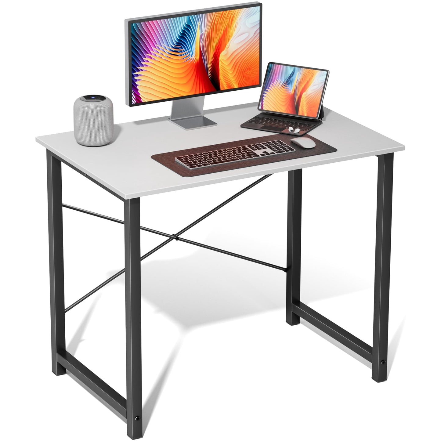 Alvantor Escritorio para Computadora de 40 Inch, Escritorio de Escritura Moderno para Oficina en Casa con Bolsa de Almacenamiento y Gancho, Escritorio PequeÃ±o para Oficina para Espacios PequeÃ±os