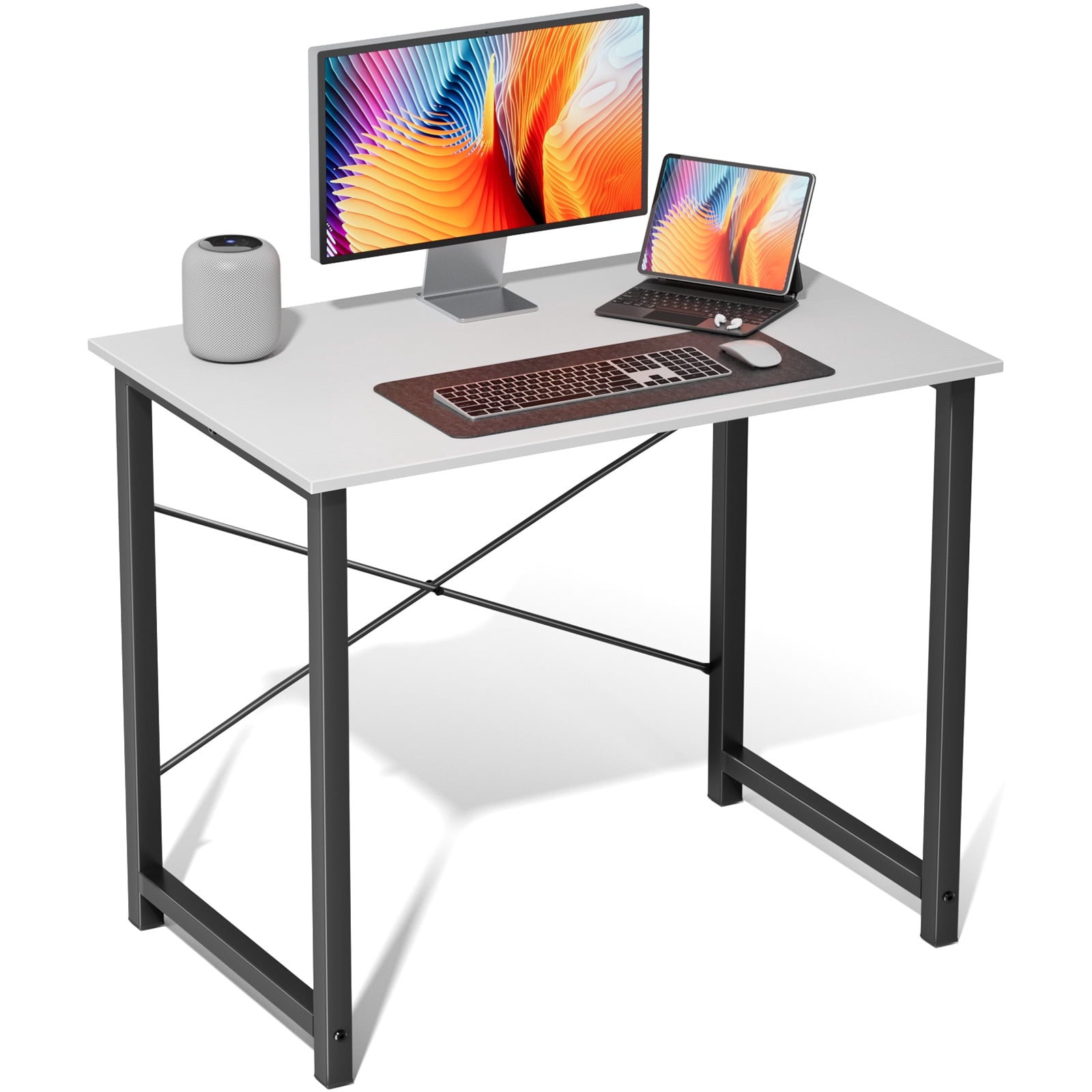 Alvantor Escritorio para Computadora de 40 Inch, Escritorio de Escritura Moderno para Oficina en Casa con Bolsa de Almacenamiento y Gancho, Escritorio PequeÃ±o para Oficina para Espacios PequeÃ±os