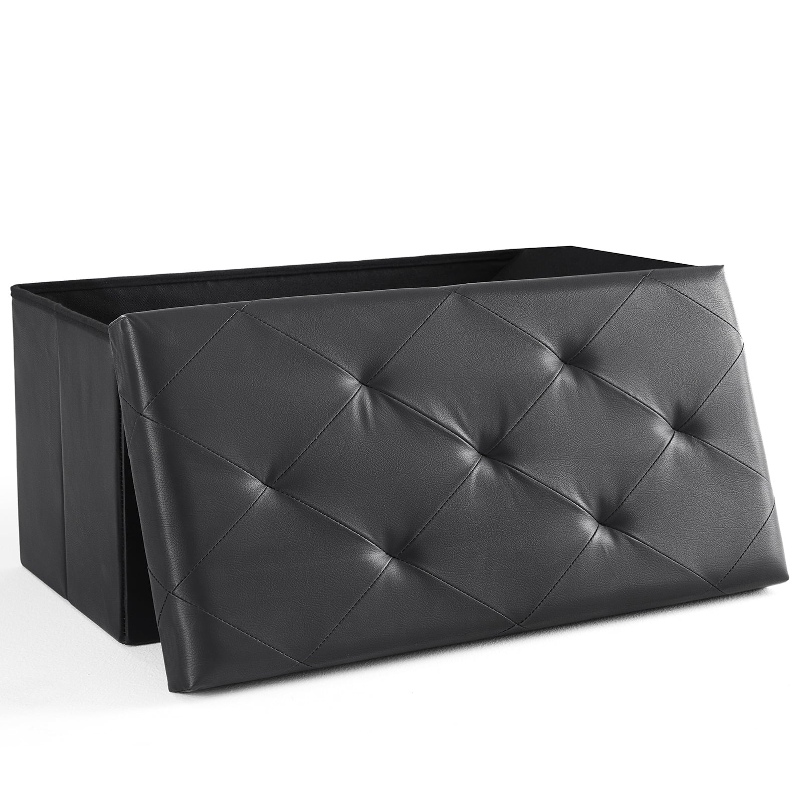 Alvantor Otomana de Almacenamiento Plegable con Espuma MÃ¡s Gruesa, Negro/marrÃ³n