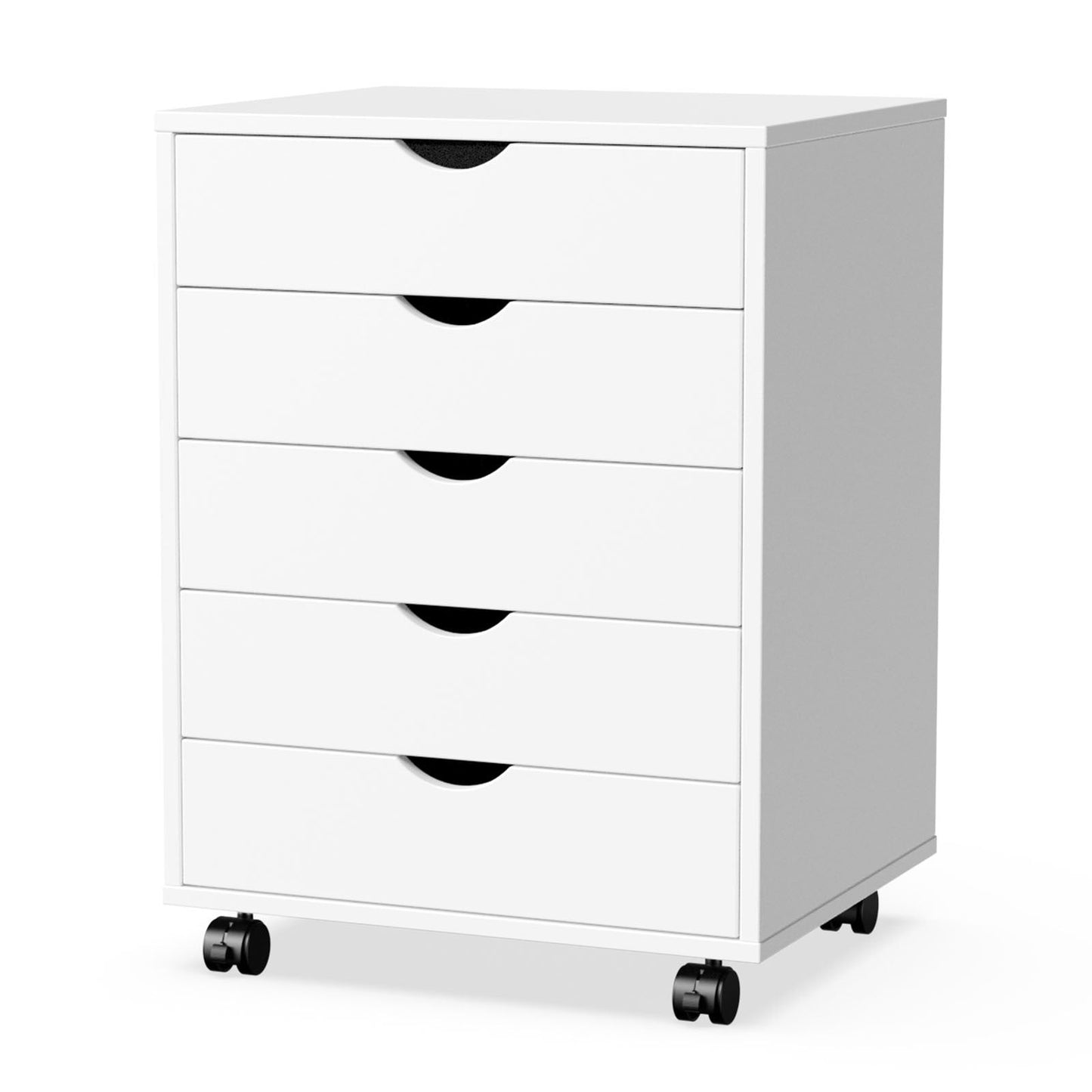 Alvantor Mobile Dresser Cabinet with Wheels for Office and Bedroom, 5 Drawer Storage, Unisex