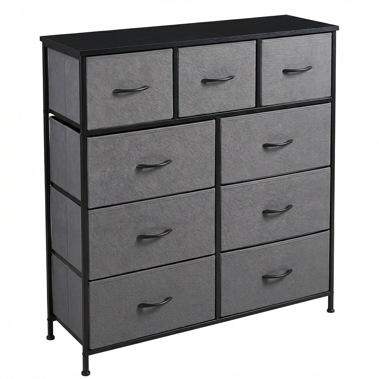 Alvantor Tall Dresser Fabric Storage Tower ,Wooden Top for Kid Room, Closet, Entryway, Nursery