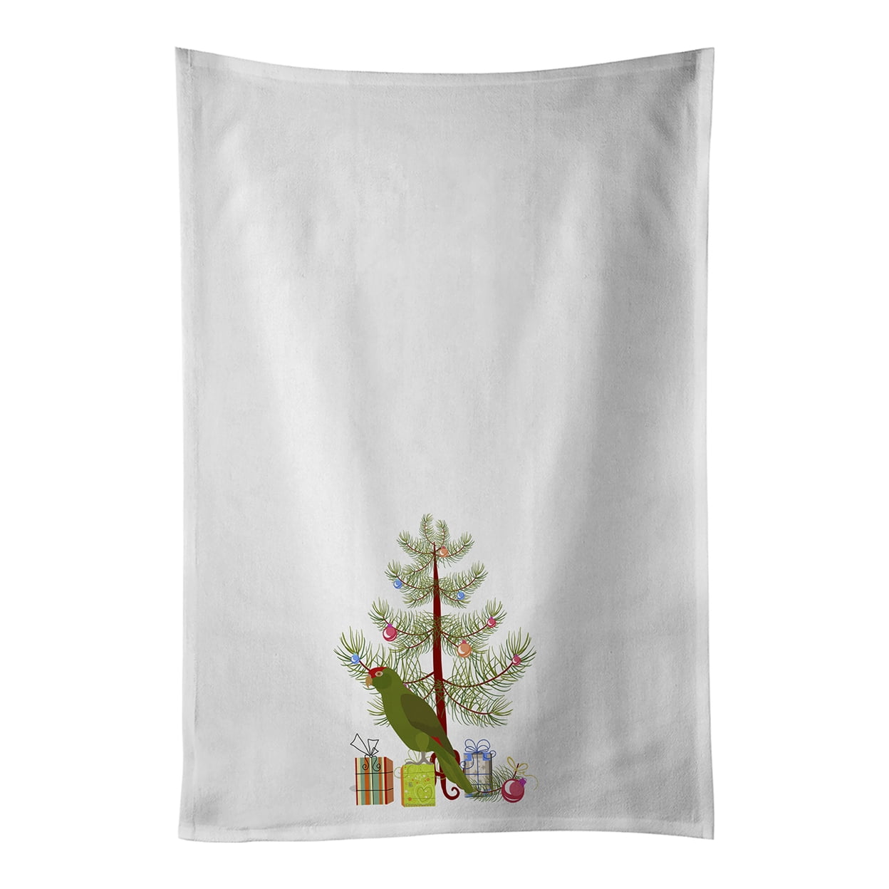 Amazon Parrot Merry Christmas White Kitchen Towel Set of 2 Dish Towels