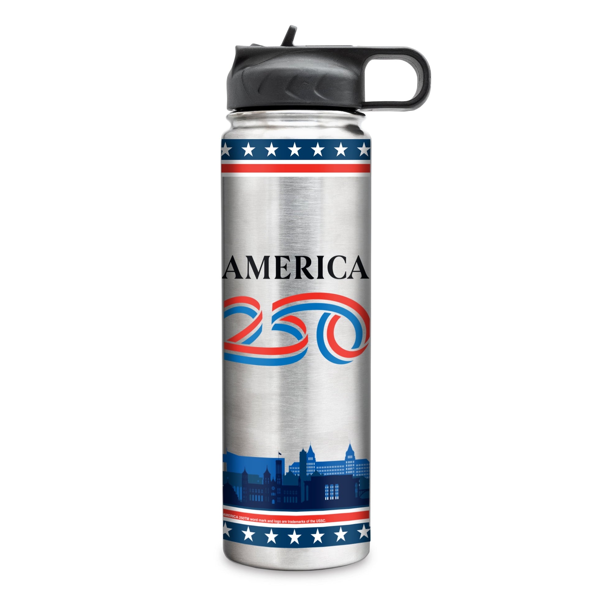 America's 250th Birthday 22-Oz Stainless Steel Water Bottle With Lid And Straw
