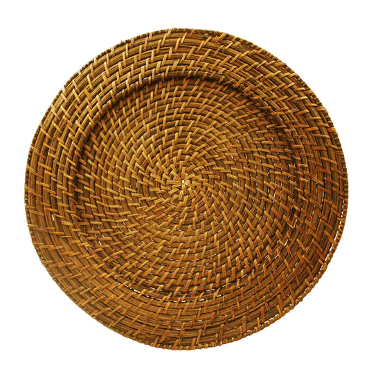 American Atelier Harvest Rattan 13-Inch Round Chargers Set of 4