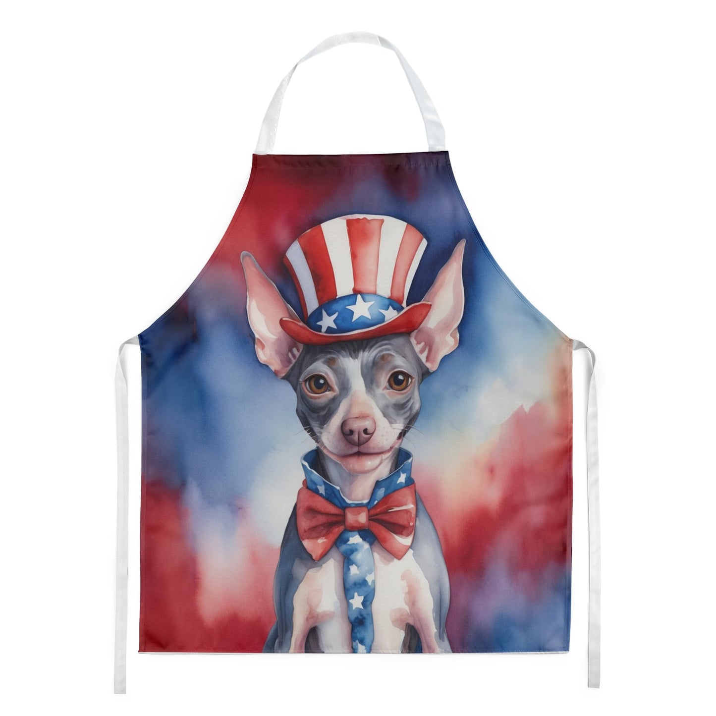 American Hairless Terrier Patriotic American Apron 27 in x 30 in