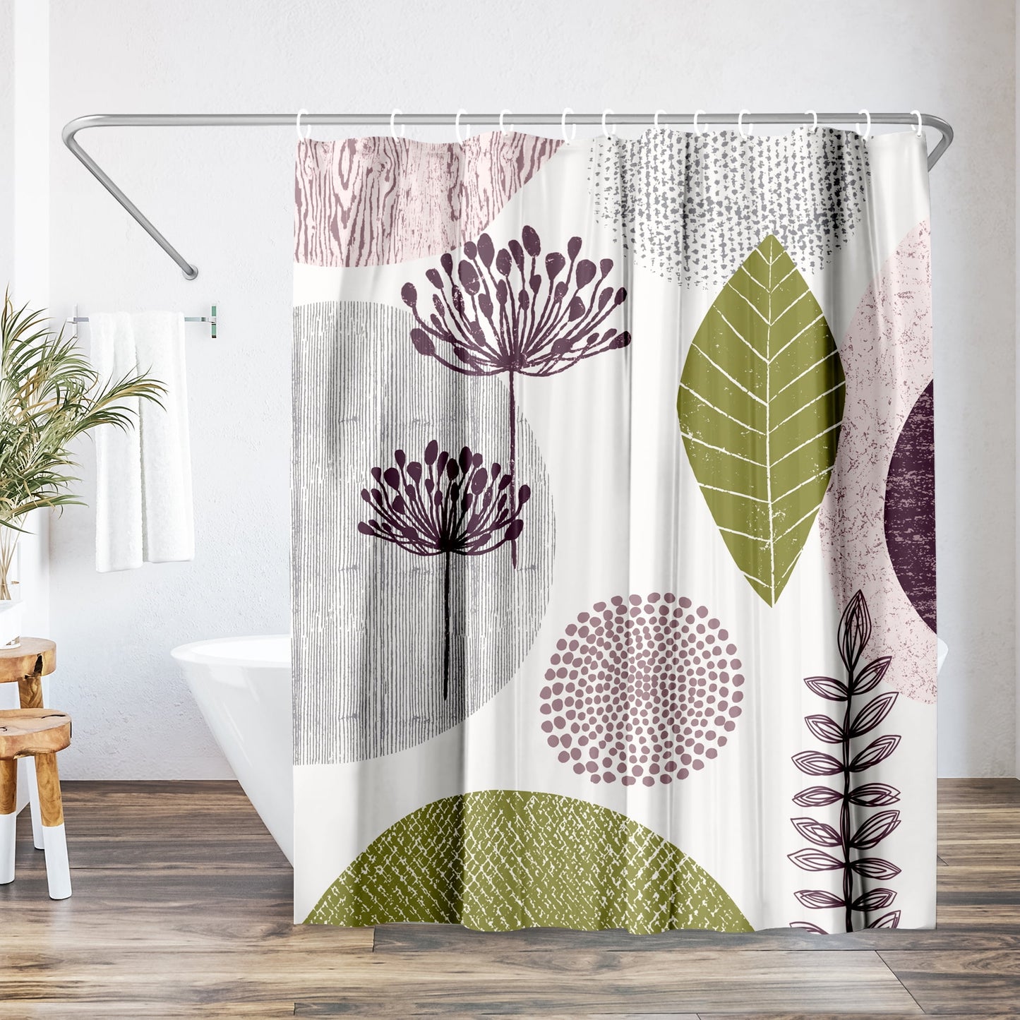 Americanflat 71" x 74" Shower Curtain, Floral Pattern by Lisa Nohren