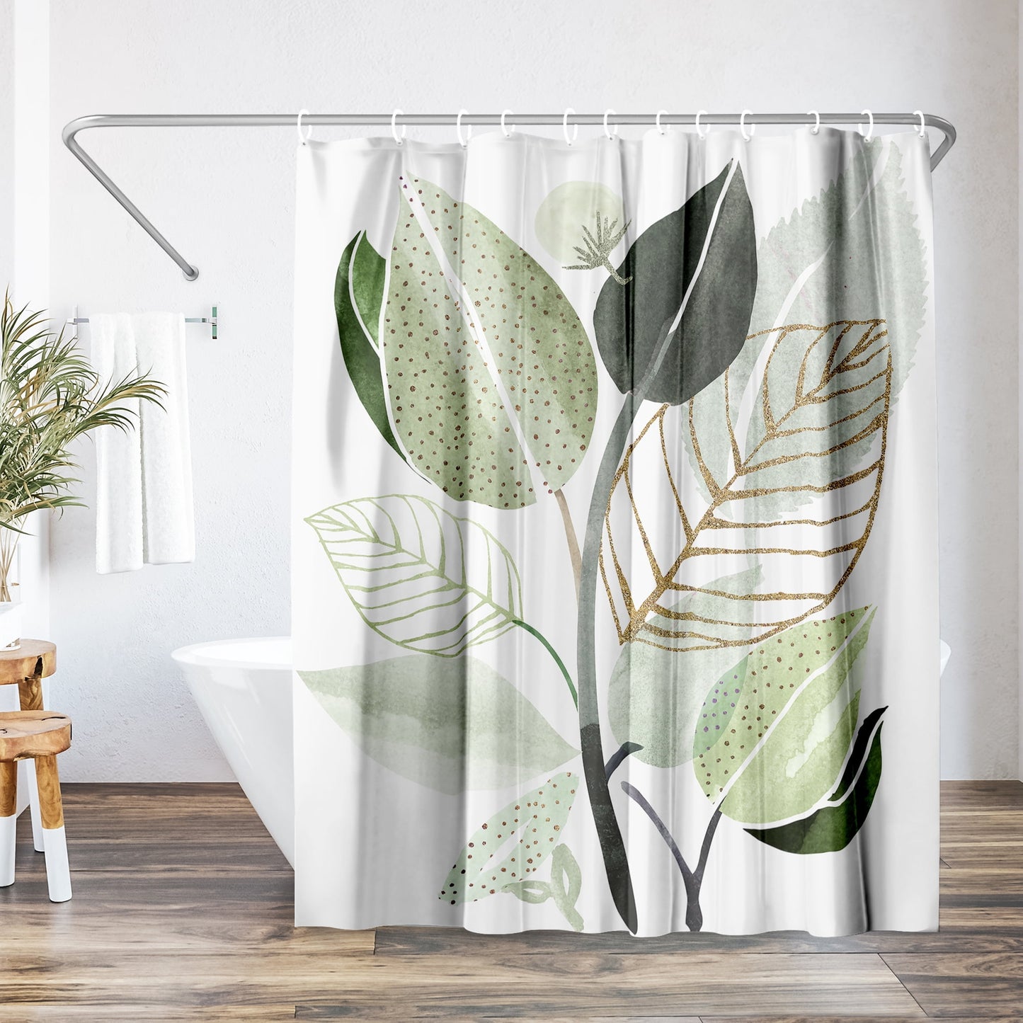 Americanflat 71x74 Forest Bouquet Shower Curtain - 100% Polyester Shower Curtain