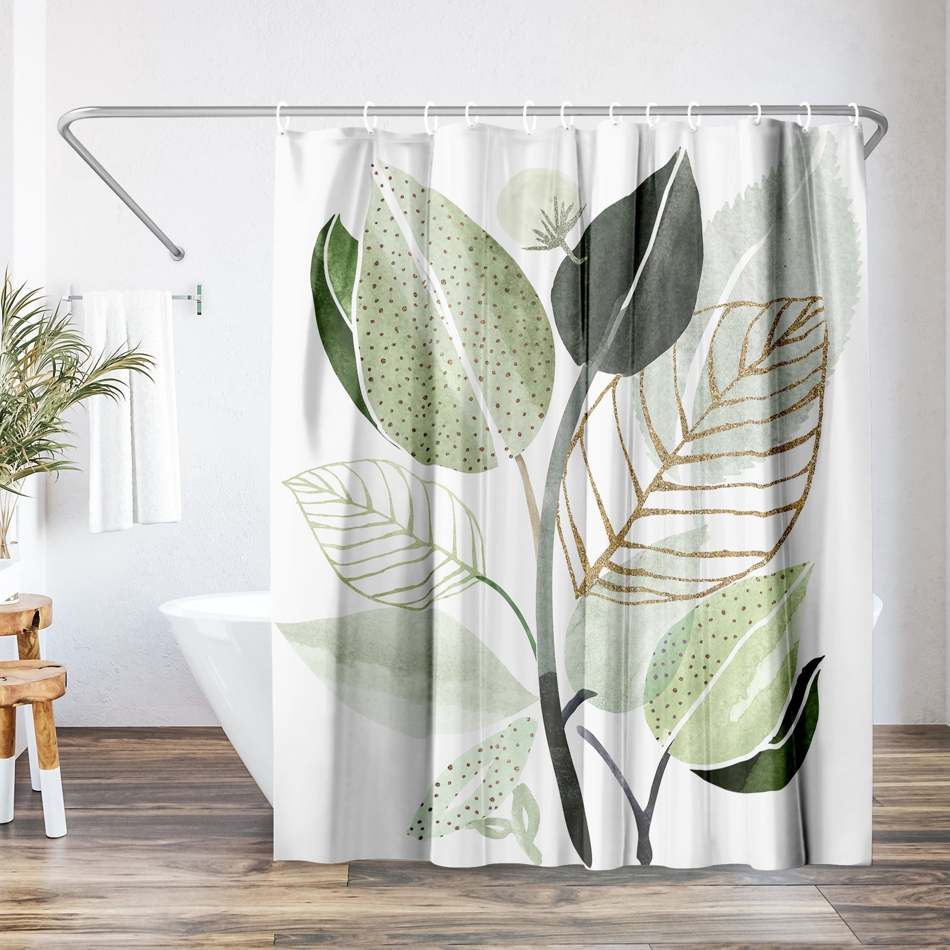 Americanflat 71x74 Forest Bouquet Shower Curtain - 100% Polyester Shower Curtain