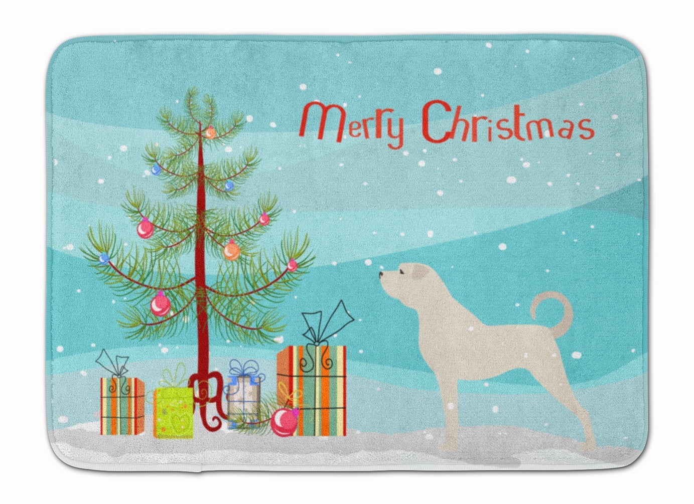 Anatolian Shepherd Merry Christmas Tree Machine Washable Memory Foam Mat