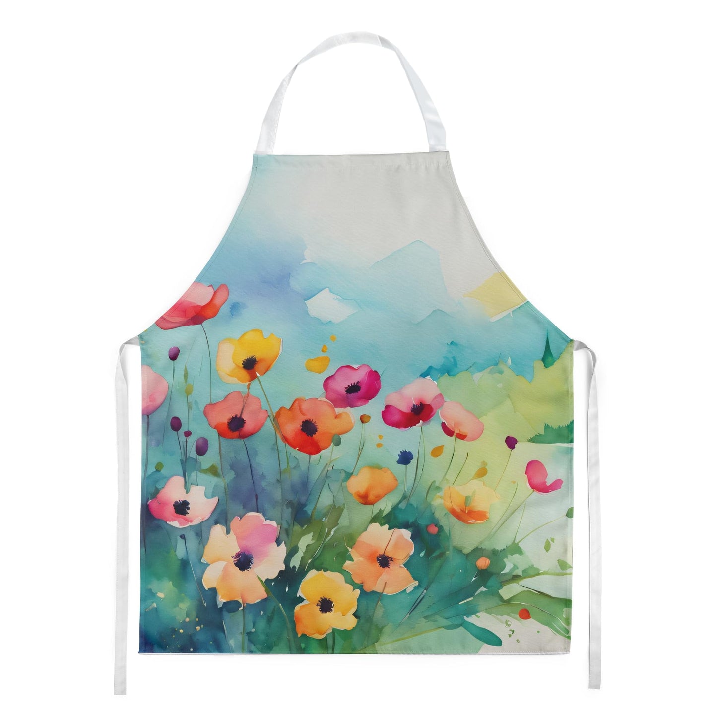 Anemones in Watercolor Apron 27 in x 30 in