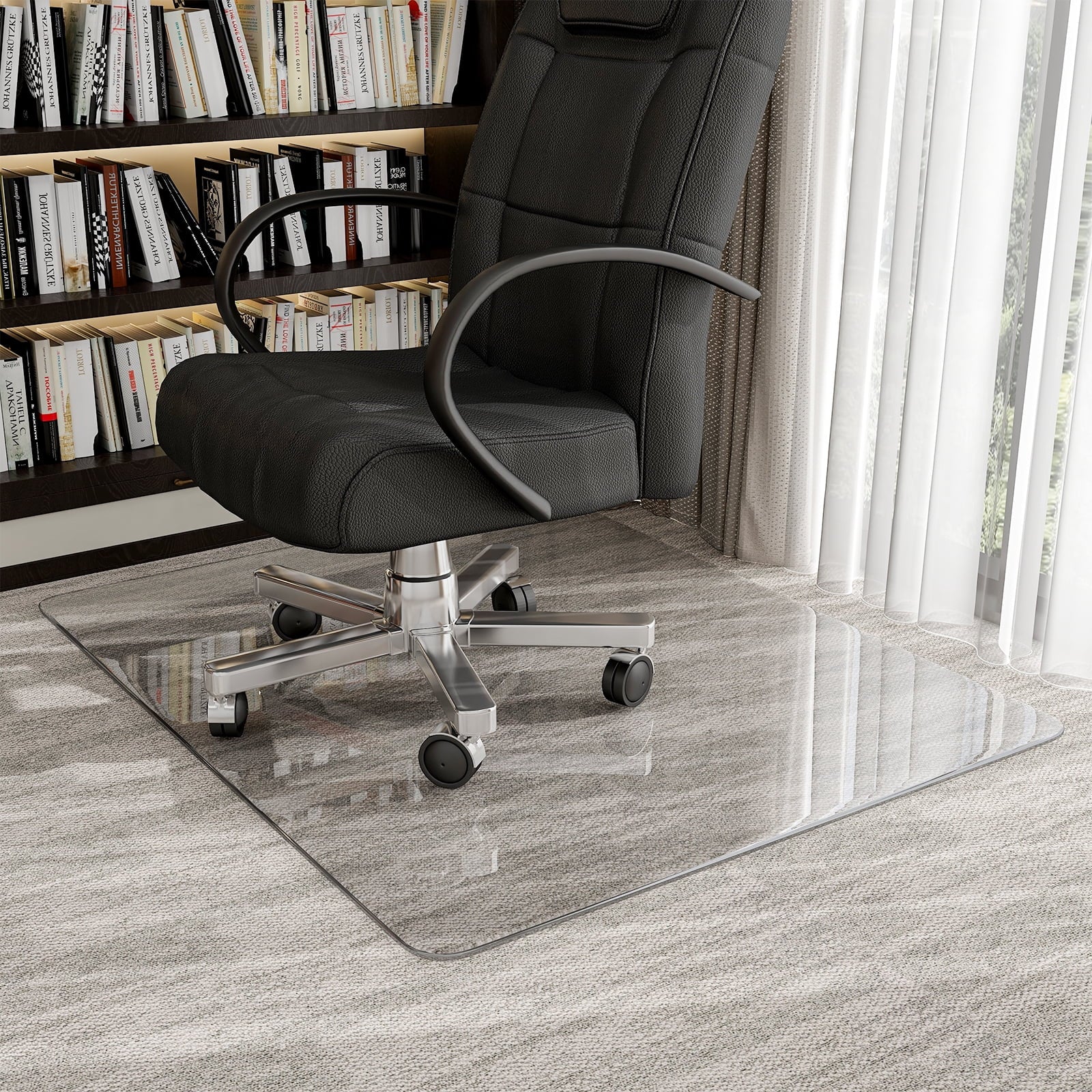 Anyrose Tapete para Silla de Oficina de Vidrio Templado de 34"x46"
