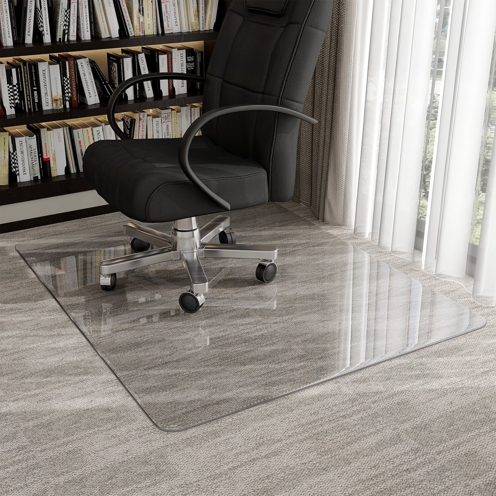 Anyrose 46"x55" Tempered Glass Office Chair Mat