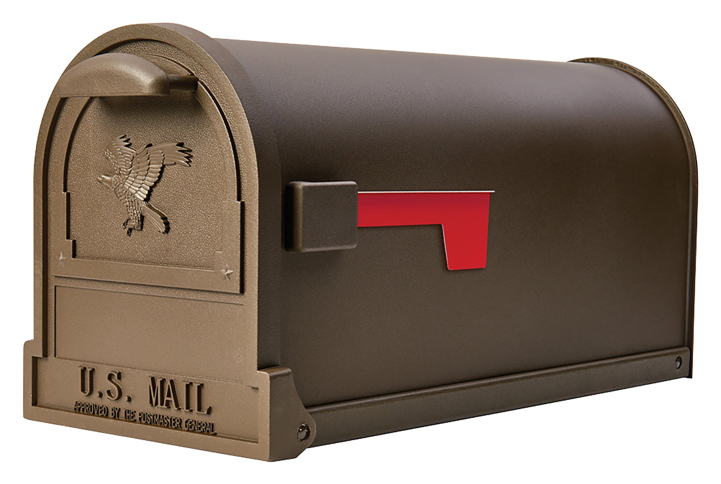 Architectural Mailboxes Arlington Galvanized Steel, Large, Post-Mount Mailbox in Textured Bronze
