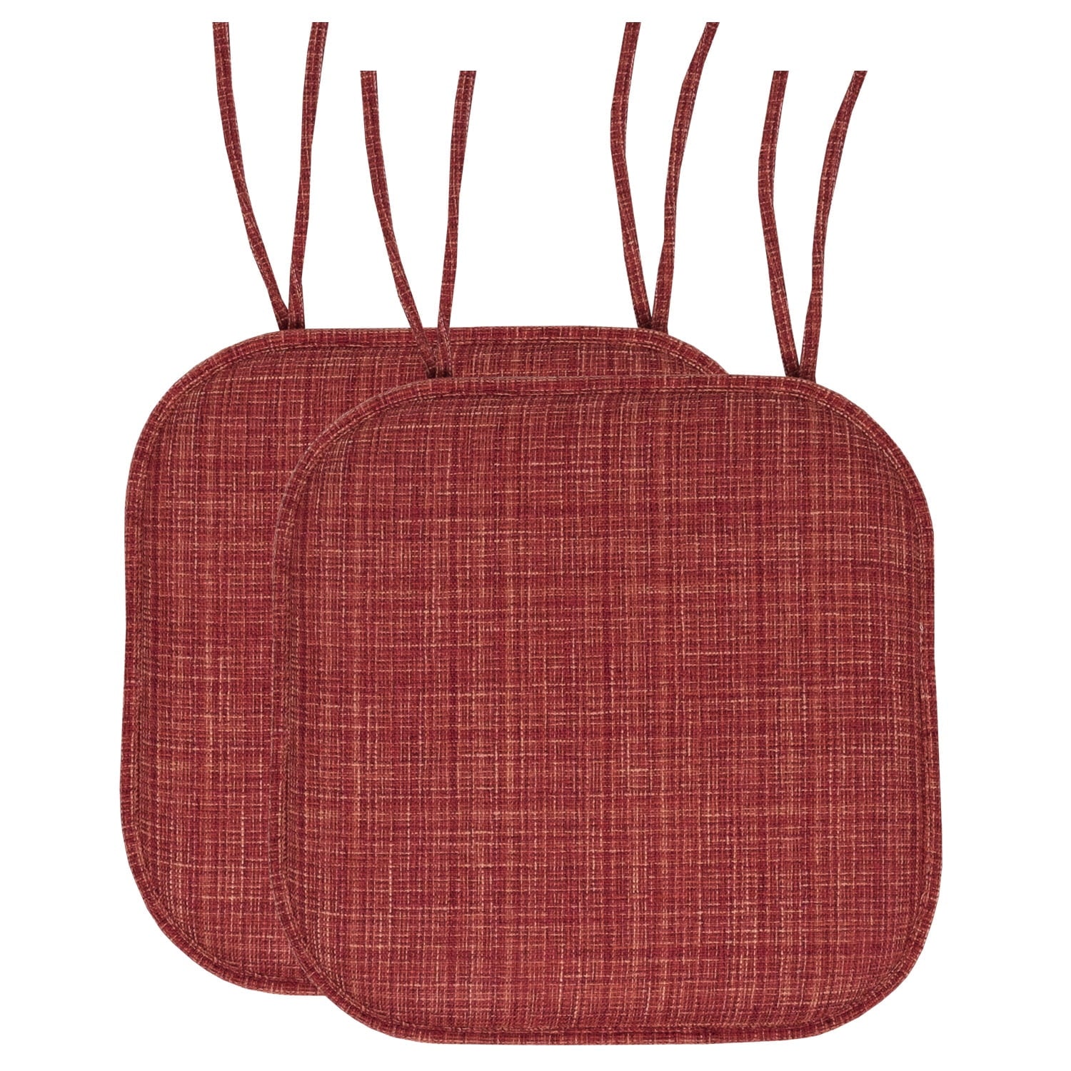 Aria Memory Foam Non-Slip Chair Cushion Pad with Ties 2 Pack - Multi Burgundy