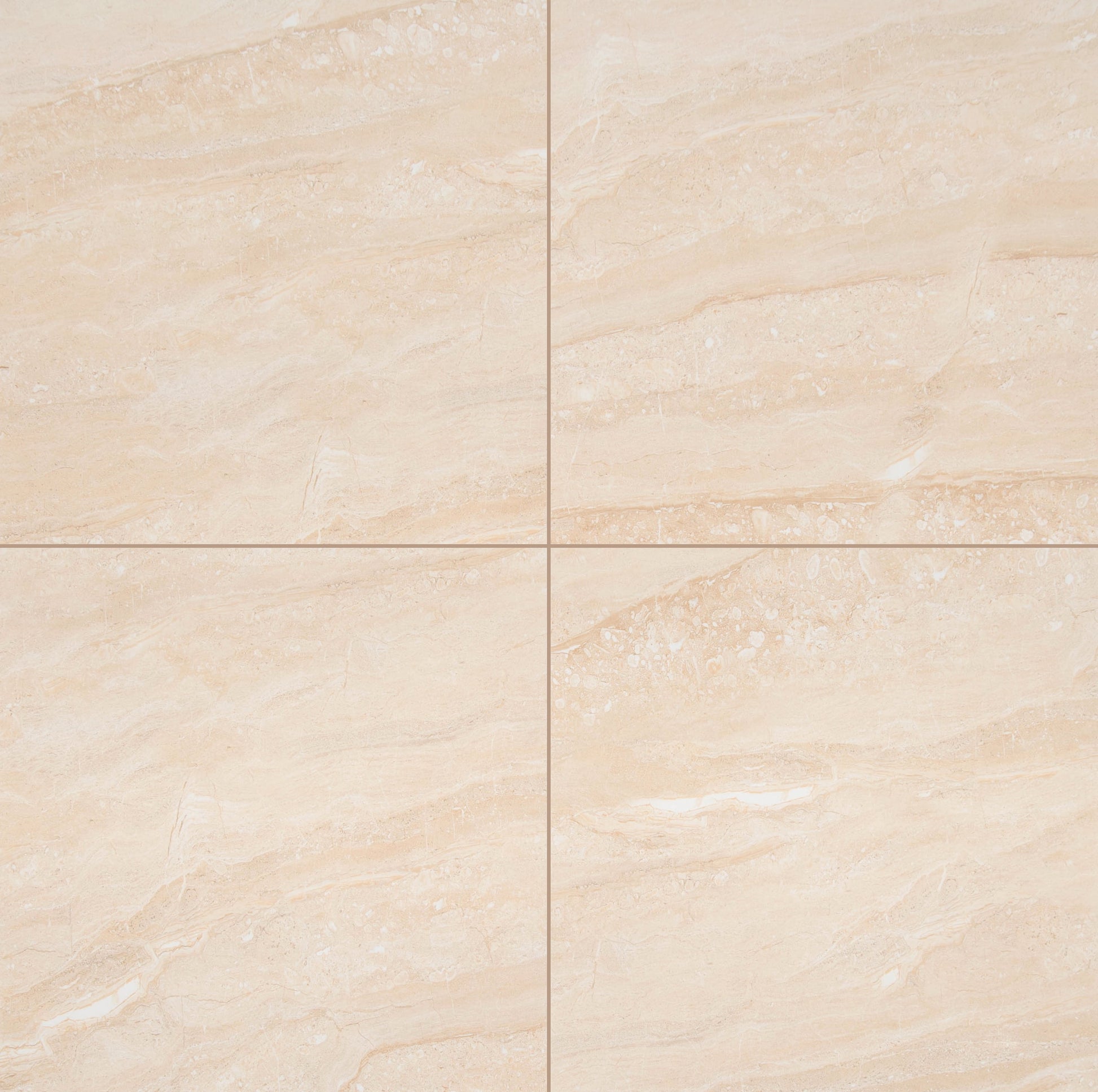 Aria Bianco Azulejo de Piso y Pared de Porcelana Pulida de 24 in. x 24 in. (16 Pies Cuadrados / Caja)