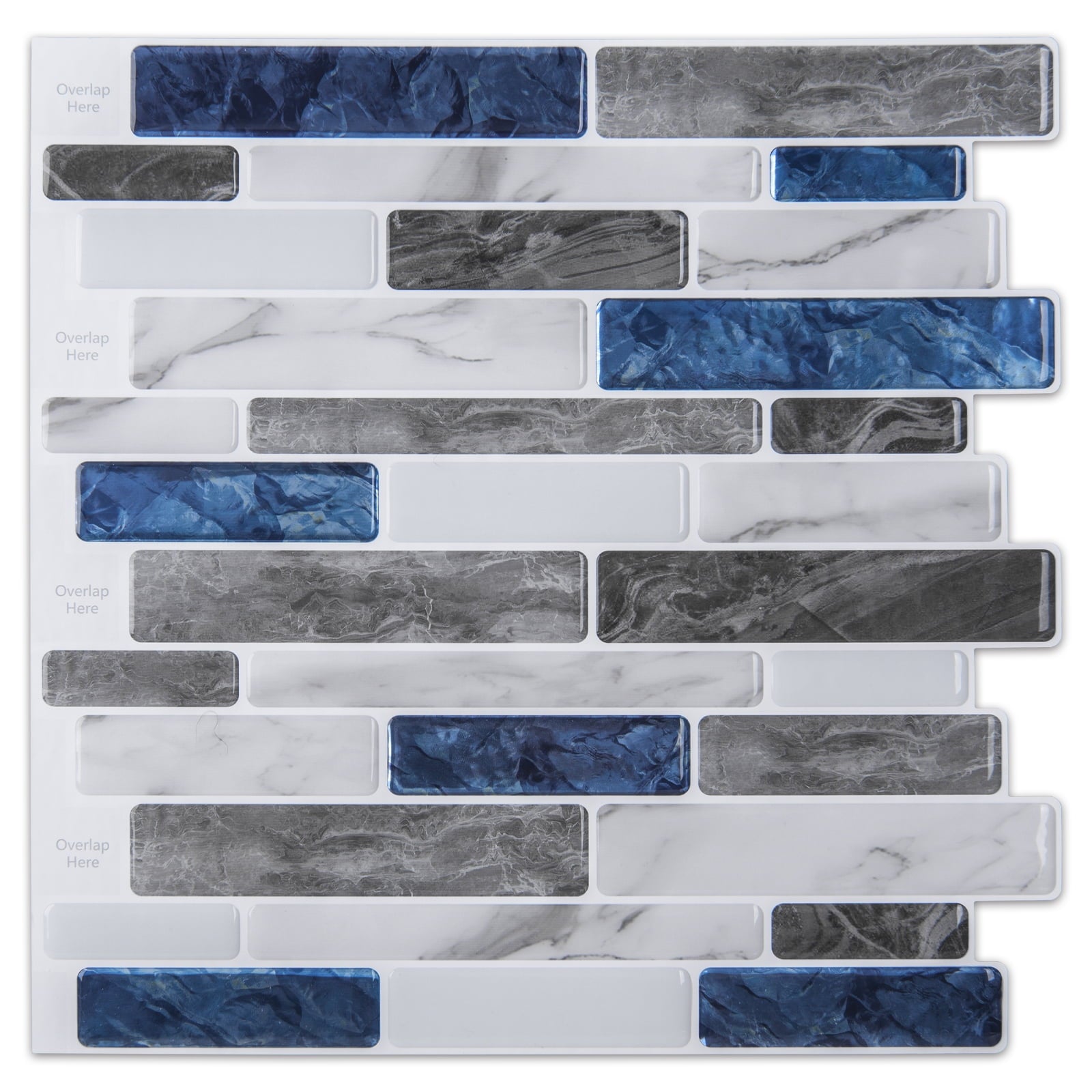 Art3d 1 Sheet 12" x 12" Peel and Stick Backsplash Blue Marble Designï¼ŒCovering 1 Sq.ft