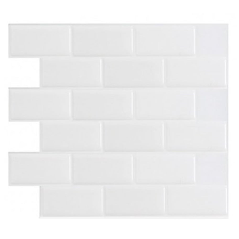 Art3d 12" x 12" Peel and Stick Backsplash Tile for Kitchen, White Subway Backsplash Tiles(10 Pcs)