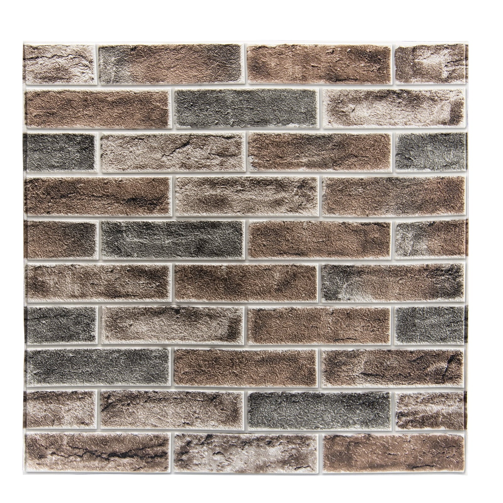 Art3d Paquete de 20 Paneles de Pared 3D de Ladrillo SintÃ©tico de 105 Pies Cuadrados, Despegar y Pegar en Papel Tapiz de Espuma Impermeable Autoadhesivo Gris MarrÃ³n
