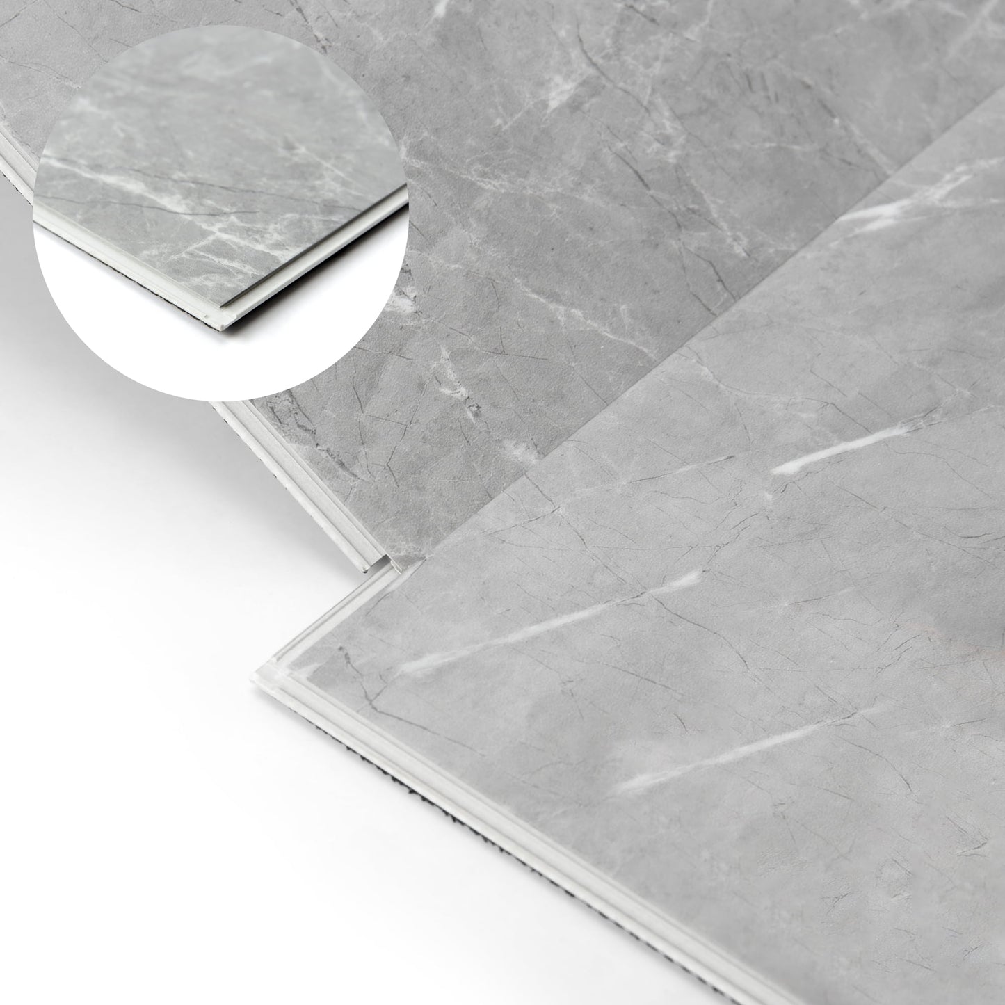 Art3d 24''x12'' 12Pcs Click-Lock Luxury Vinyl Flooring Tile, Interlocking Waterproof SPC Rigid Core Marble Flooring Tile,24 Sq.ft,Gray Marble