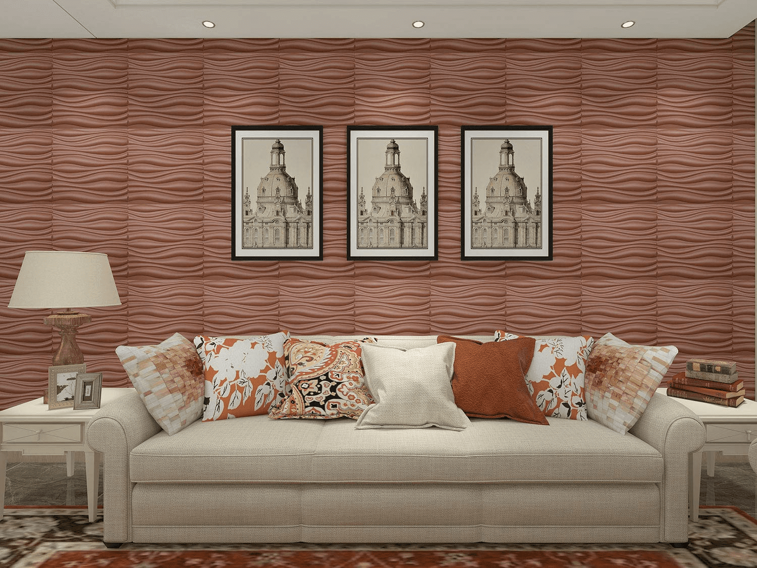 Art3d 3D Leather Tiles Decoartive 3D Wall Panels, Chocolate Wave 23.6" x 23.6" (6 Pack)