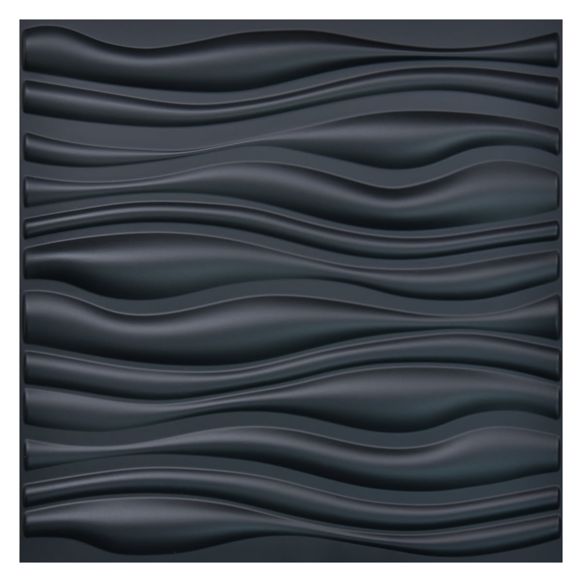 Art3d Panel de Pared 3D de PVC con DiseÃ±o de Ondas Negras IV 19,7x19,7 (Paquete de 12)