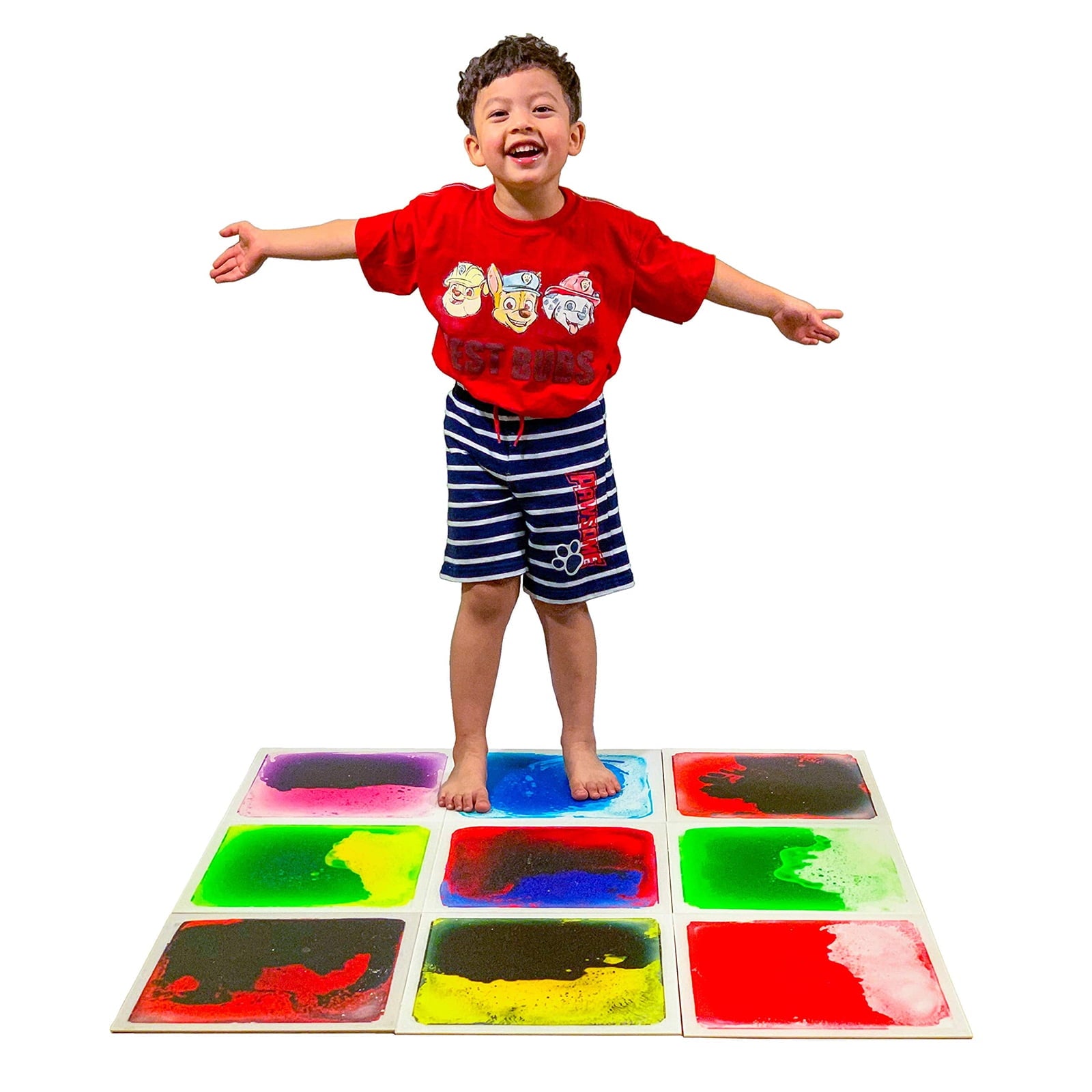 Art3d Liquid Sensory Tiles Activity Play Centers for Children-12" X 12" Pack of 9 Tiles