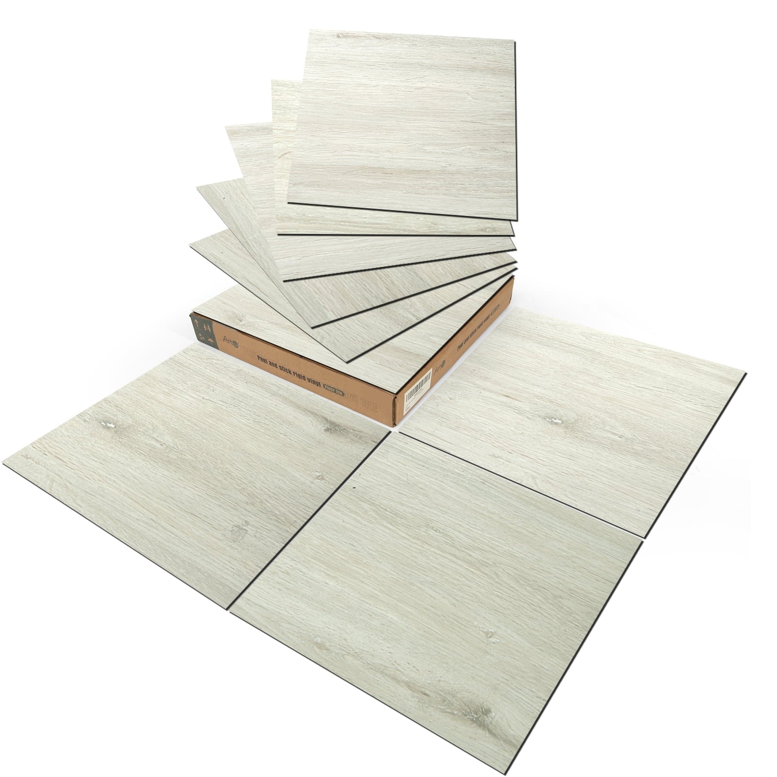 Art3d Peel and Stick Vinyl Floor Tiles 30-Pack 12 x 12 inch, Self Adhesive Waterproof Flooring Wood Planks for Kitchen, Dining Room, Bedrooms, Cover 30 Sq. Ft, Taupe Ash