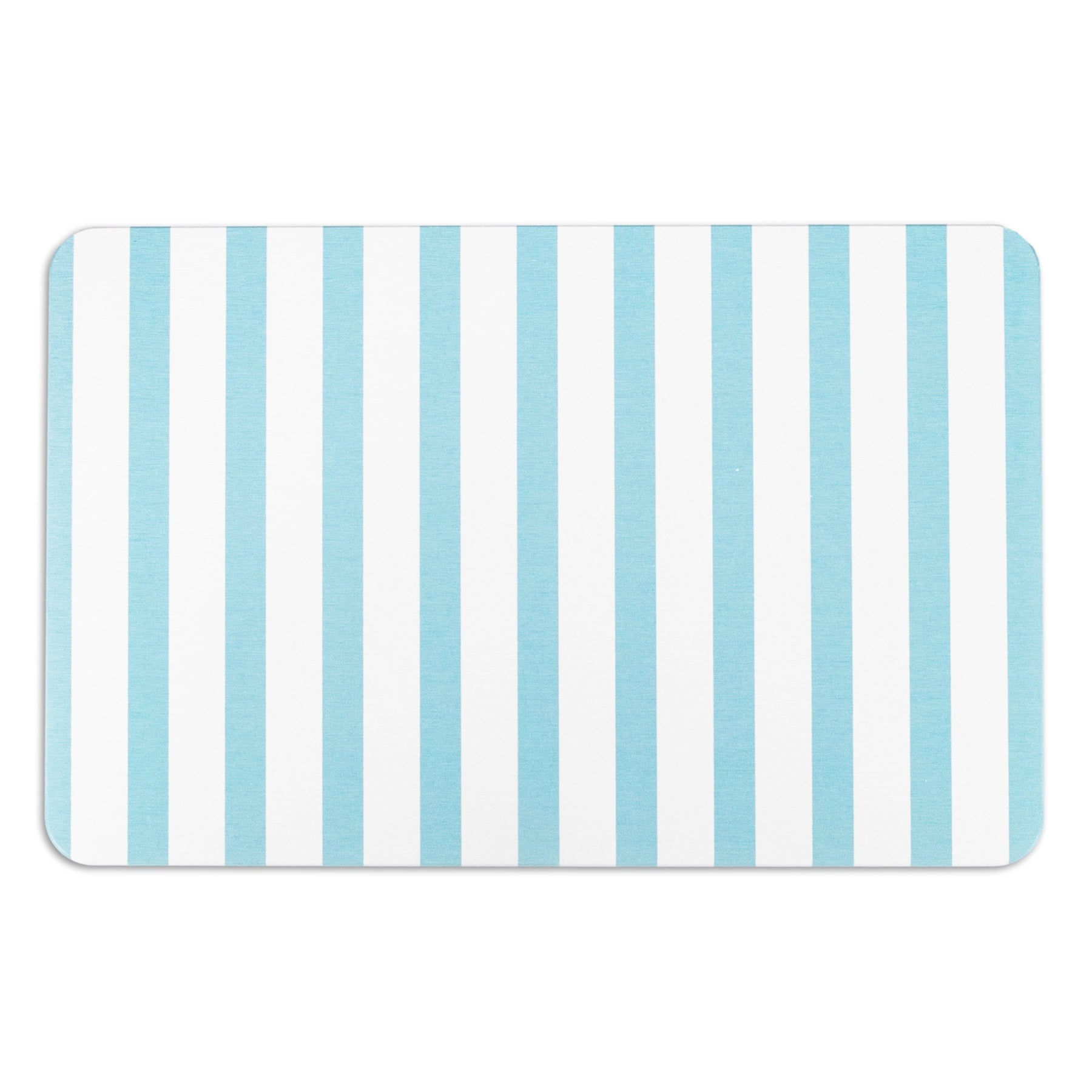 Artsy Mats Blue Stripe White Quick Dry Diatomite Non Slip Stone Bath Mat- 1 Count