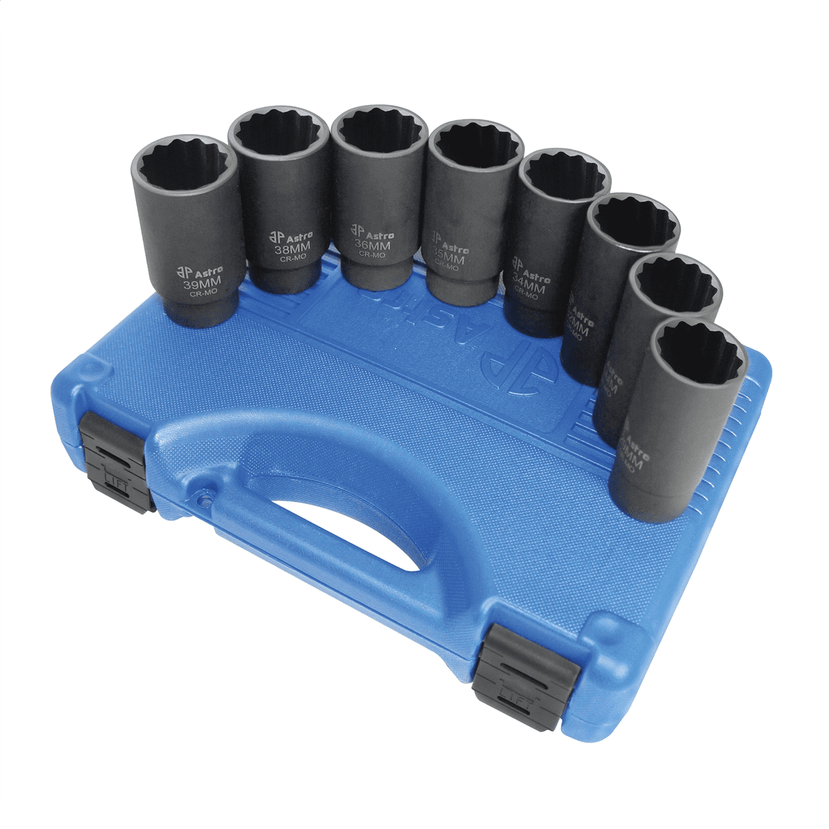 Astro Pneumatic Juego de 8 Pzas de Tuercas de Eje de 12 Puntos