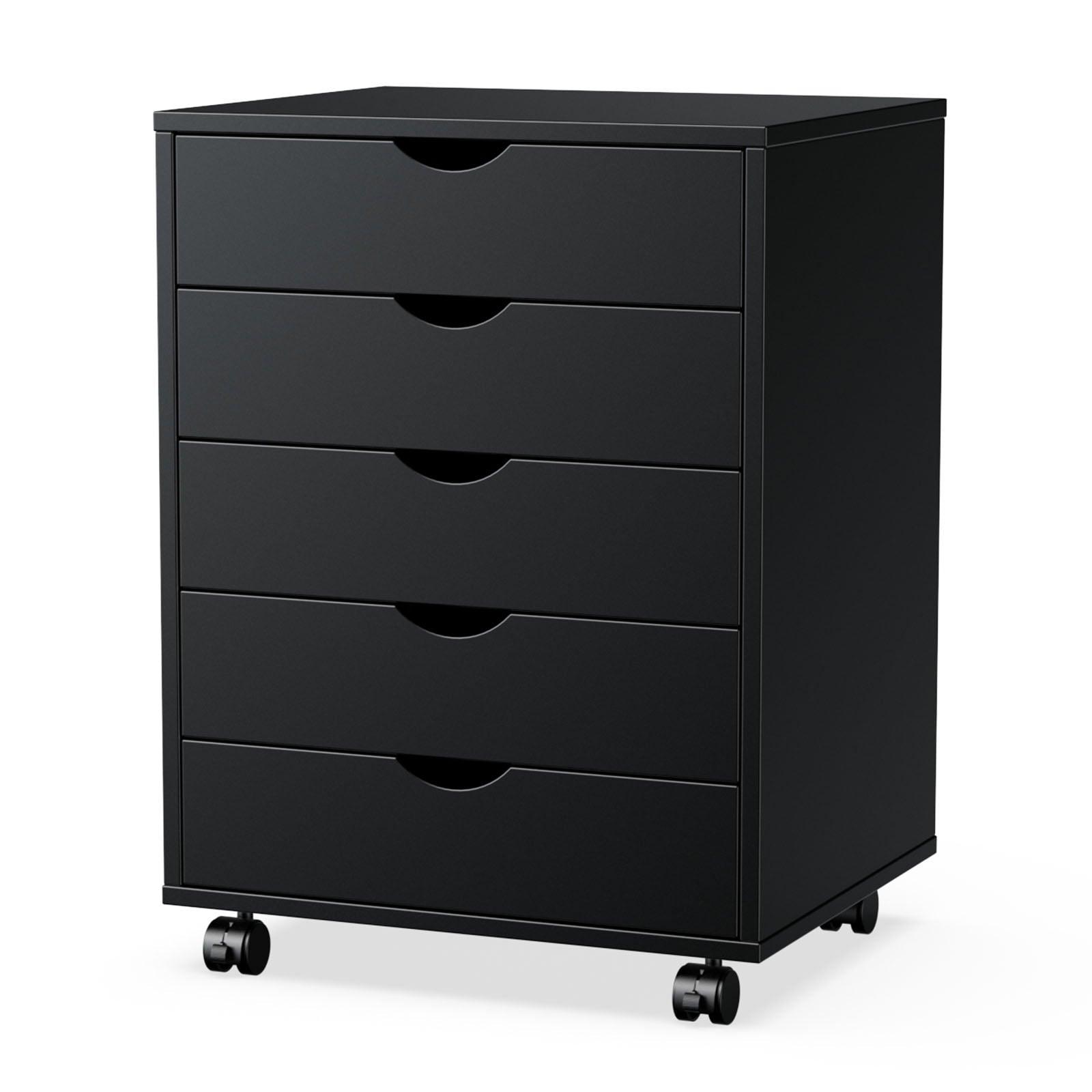 Aukfa 5-Drawer File Cabinet,Wood Dresser Cabinet for Office,Black