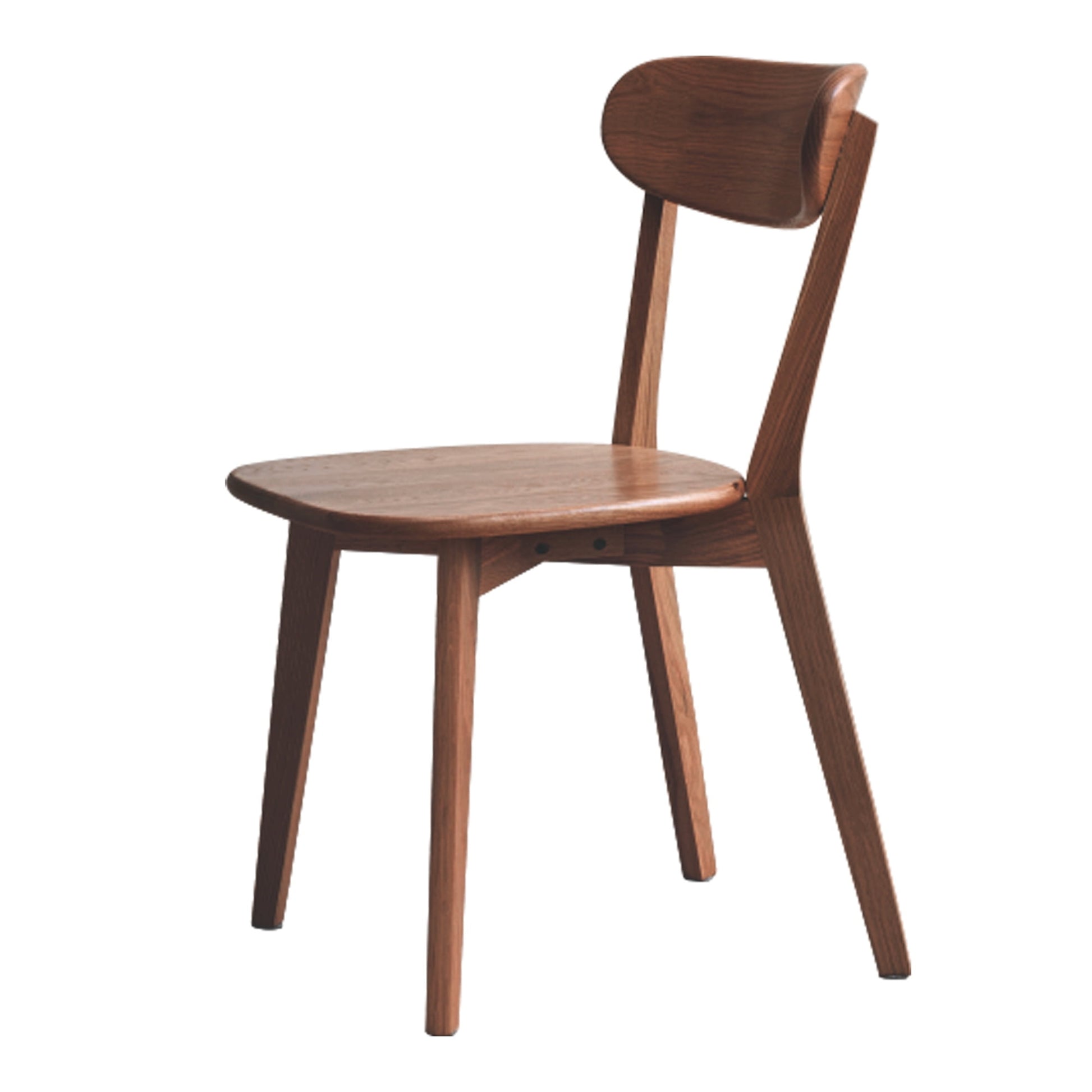 Aukfa Mid-Century Modern Dining Chairs Set of 4, Solid Oak Wood Side Chair for Kitchen, Dining Room, Walnut