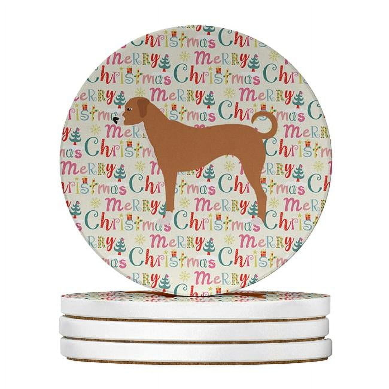 Australian Pinscher Merry Christmas Large Sandstone Coasters Pack of 4 4 in x 4 in