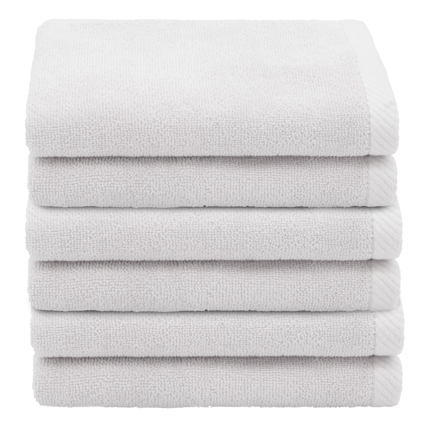 Authentic Hotel and Spa  100% Turkish Cotton Ediree Fingertip Towels - Set of 6 Silver